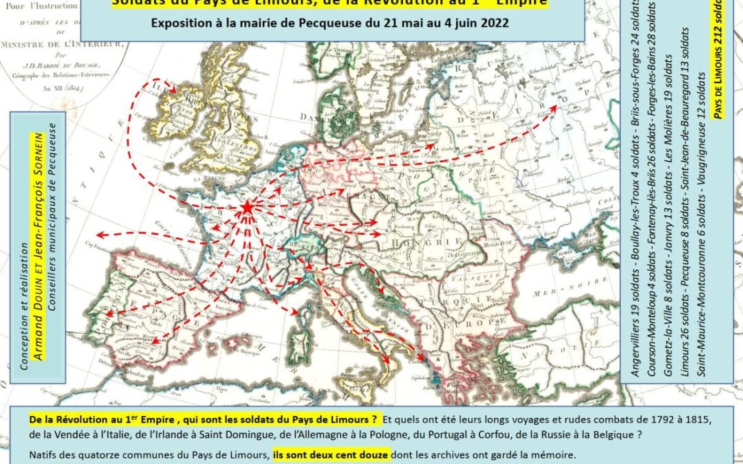 Soldats du Pays de Limours, de la Révolution au 1er Empire Exposition à la mairie de Pecqueuse du 21 mai au 4 juin 2022